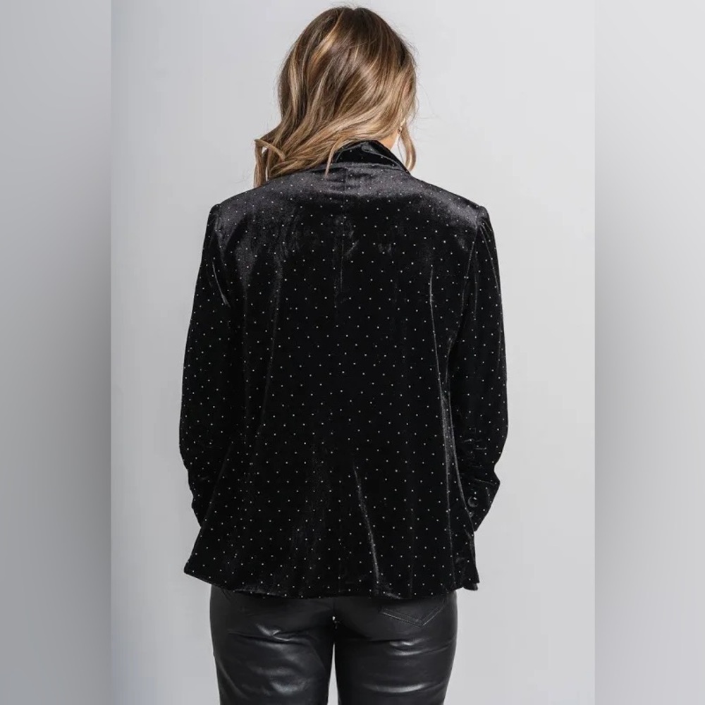Velvet Rhinestone Blazer - Picture 9 of 10